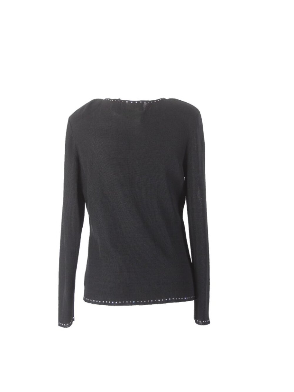Dana Buchman Cardigan Sweater Sz S Black Rhinestones Rayon Nylon Sweater - Picture 4 of 9
